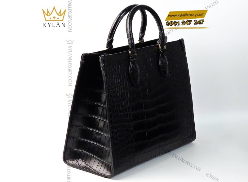 Túi xách nữ full da cá Alligator black