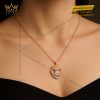 Dây chuyền Vương Miện Hoa Hồng vàng hồng Au750 đính kim cương