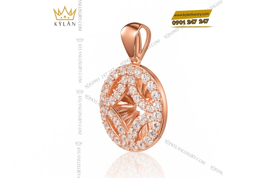 Kỳ Lân Luxury 6 30 Dây chuyền vàng hồng nguyên khối Au750 đính kim cương