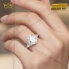 Nhẫn kim cương Oval vàng trắng nguyên khối Au750