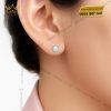 Bông tai Ngọc Trai vàng trắng Au750 đính kim cương