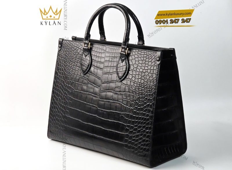 Túi xách nữ full da cá Alligator black