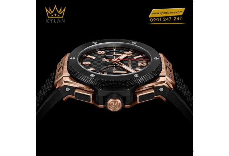 Thiết kế đồng hồ Hublot Big Bang King Gold Ceramic với vỏ vàng King Gold và bezel ceramic đen