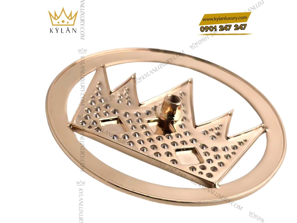 Kỳ Lân Luxury 6 97 Mặt logo vương miện KyLan vàng nguyên khối Au750 đính kim cương