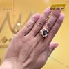 Nhẫn nam vàng hồng nguyên khối Au750 đính đá sapphire đen