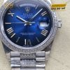 Rolex Day-Date 36 Oyster m128349RBR mặt số xanh dương ombré