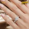 Nhẫn nữ vàng trắng nguyên khối Au750 đính kim cương