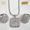 Nhẫn nữ kim cương vàng trắng nguyên khối Au750