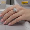 Nhẫn kim cương vàng trắng nguyên khối Au750 