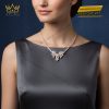 Dây chuyền kim cương vàng hồng nguyên khối Au750 