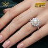 Nhẫn Ngọc Trai vàng trắng Au750 đính kim cương