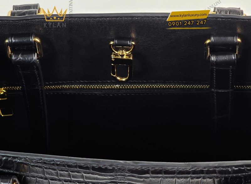 Túi xách nữ full da cá Alligator black