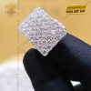 Nhẫn nữ mặt hình chữ nhật vàng trắng Au750 đính kim cương 