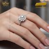 Nhẫn Ngọc Trai vàng trắng Au750 đính kim cương