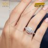 Nhẫn kim cương vàng trắng nguyên khối Au750