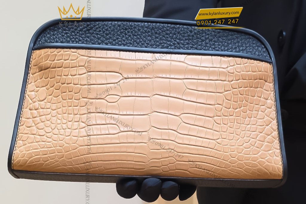 Túi Clutch da Togo mix da cá Alligator
