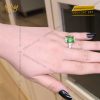 Nhẫn kim cương vàng hồng nguyên khối Au750 đính đá sapphire xanh