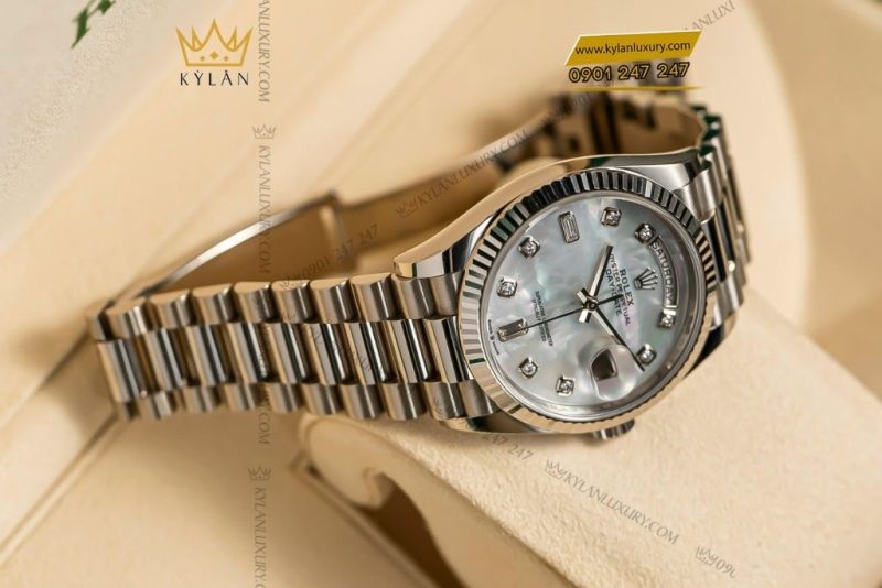 Đồng hồ Rolex Day-Date 36 mặt khảm trai nạm kim cương 128239-0007