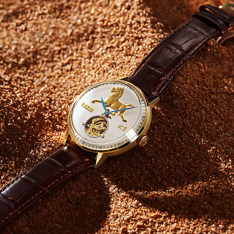 Kỳ Lân Luxury Dong ho Tourbillon Beijing Flying Horse of Gansu 43mm1 Đồng hồ Tourbillon Beijing Flying Horse of Gansu 43mm