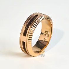 Nhẫn nam Lông Voi vàng hồng nguyên khối Au750