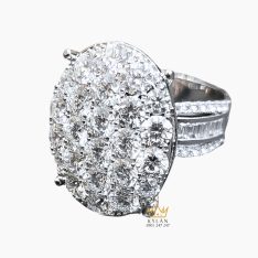 Nhẫn kim cương vàng trắng Au750