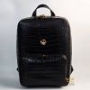 Balo da cá Alligator đen đính logo vương miện KY LAN