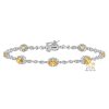 Lắc tay kim cương vàng trắng nguyên khối Au750 đính đá sapphire