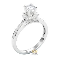 Nhẫn nữ vàng trắng nguyên khối Au750 đính kim cương