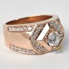 Kỳ Lân Luxury Thiet ke chua co ten 5 2 Nhẫn vàng hồng nguyên khối Au750 đính kim cương chủ 5ly4