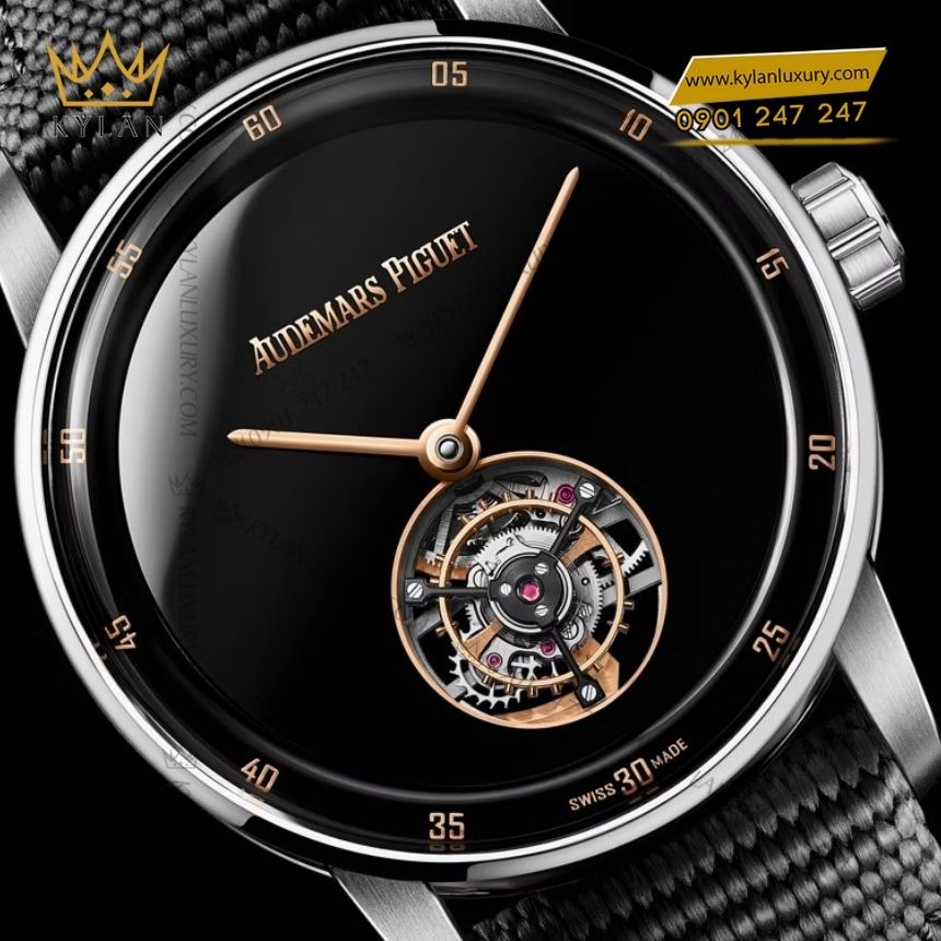 Kỳ Lân Luxury audemars piguet code1159 flying tourbillon 26396NB 2 Đồng hồ Audemars Piguet Code 11.59 Flying Tourbillon mặt đen onyx