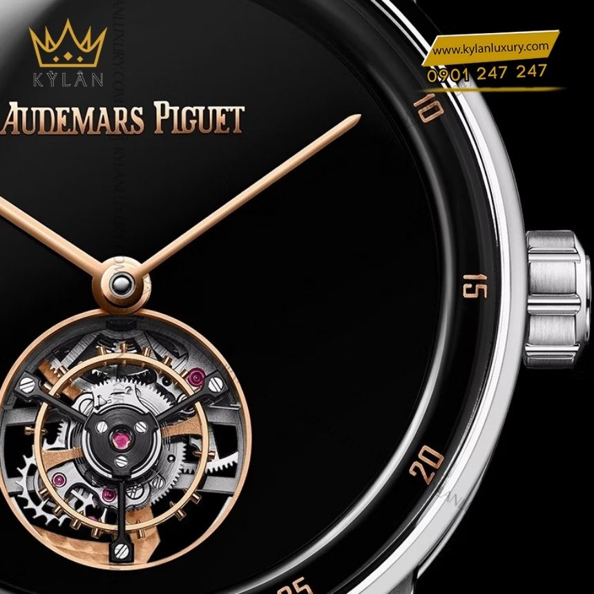 Kỳ Lân Luxury audemars piguet code1159 flying tourbillon 26396NB 3 Đồng hồ Audemars Piguet Code 11.59 Flying Tourbillon mặt đen onyx