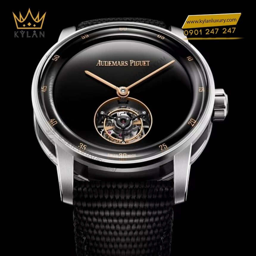 Kỳ Lân Luxury audemars piguet code1159 flying tourbillon 26396NB 6 Đồng hồ Audemars Piguet Code 11.59 Flying Tourbillon mặt đen onyx