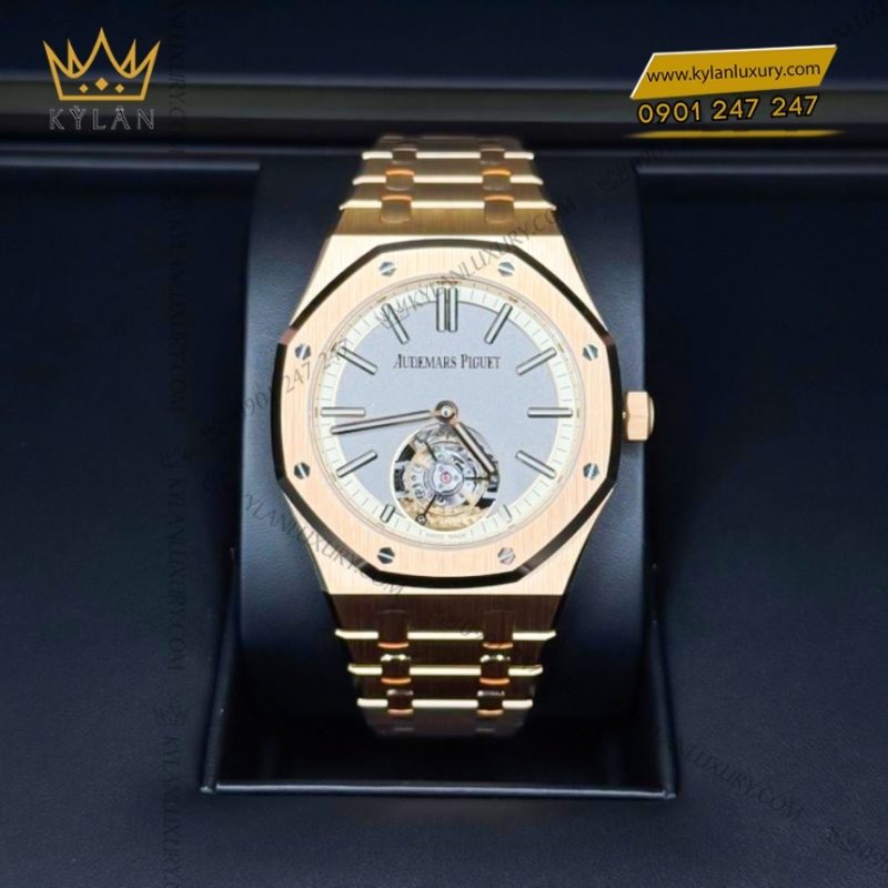 Đồng hồ Royal Oak Selfwinding Flying Tourbillon xám ivory 26730OR