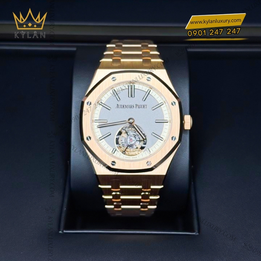 Kỳ Lân Luxury audemars piguet royal oak 26730or 1320or 05 3 1 Đồng hồ Royal Oak Selfwinding Flying Tourbillon xám ivory 26730OR