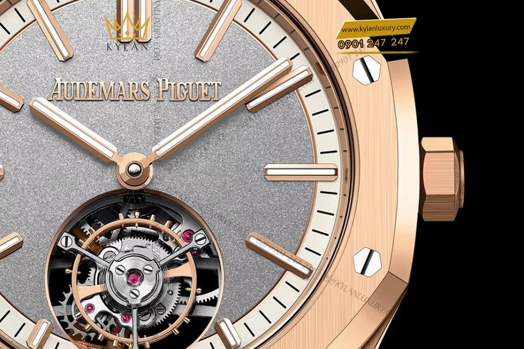 Kỳ Lân Luxury audemars piguet royal oak 26730or 1320or 05 3 Đồng hồ Audemars Piguet Royal Oak Selfwinding Flying Tourbillon mặt xám kem