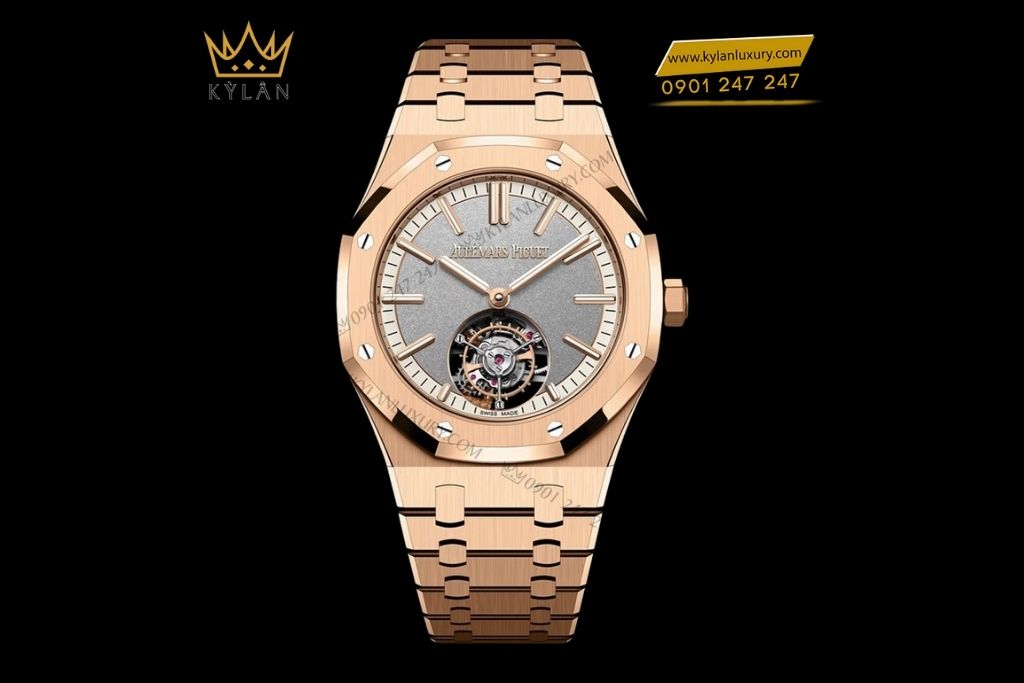 Kỳ Lân Luxury audemars piguet royal oak 26730or 1320or 05 5 Đồng hồ Audemars Piguet Royal Oak Selfwinding Flying Tourbillon mặt xám kem