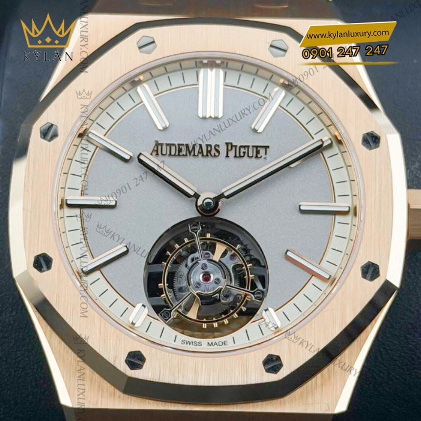 Kỳ Lân Luxury audemars piguet royal oak 26730or 1320or 05 8 Đồng hồ Royal Oak Selfwinding Flying Tourbillon xám ivory 26730OR