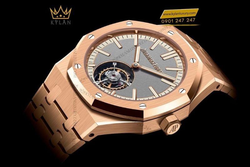 Đồng hồ Audemars Piguet Royal Oak Selfwinding Flying Tourbillon mặt xám kem