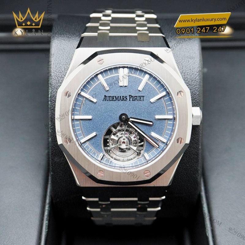 Đồng hồ Royal Oak Selfwinding Flying Tourbillon mặt số xanh 26730TI