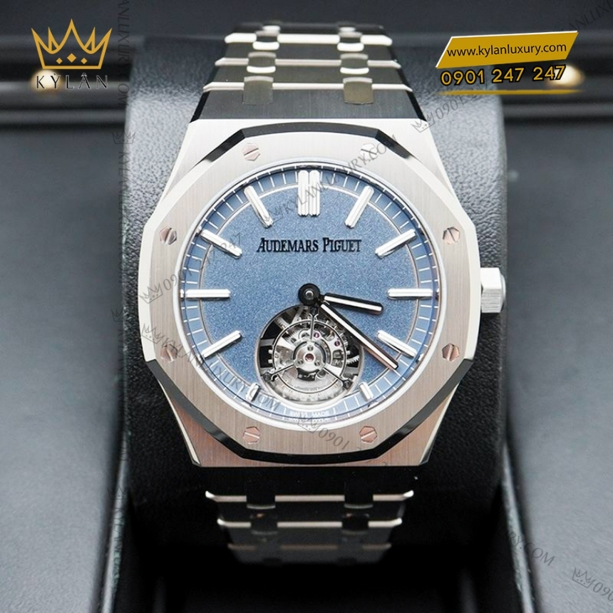 Kỳ Lân Luxury audemars piguet royal oak 26730ti flying tourbillon 3 Đồng hồ Royal Oak Selfwinding Flying Tourbillon mặt số xanh 26730TI