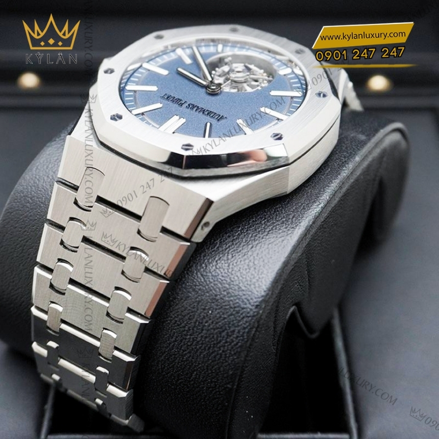 Kỳ Lân Luxury audemars piguet royal oak 26730ti flying tourbillon 8 Đồng hồ Royal Oak Selfwinding Flying Tourbillon mặt số xanh 26730TI