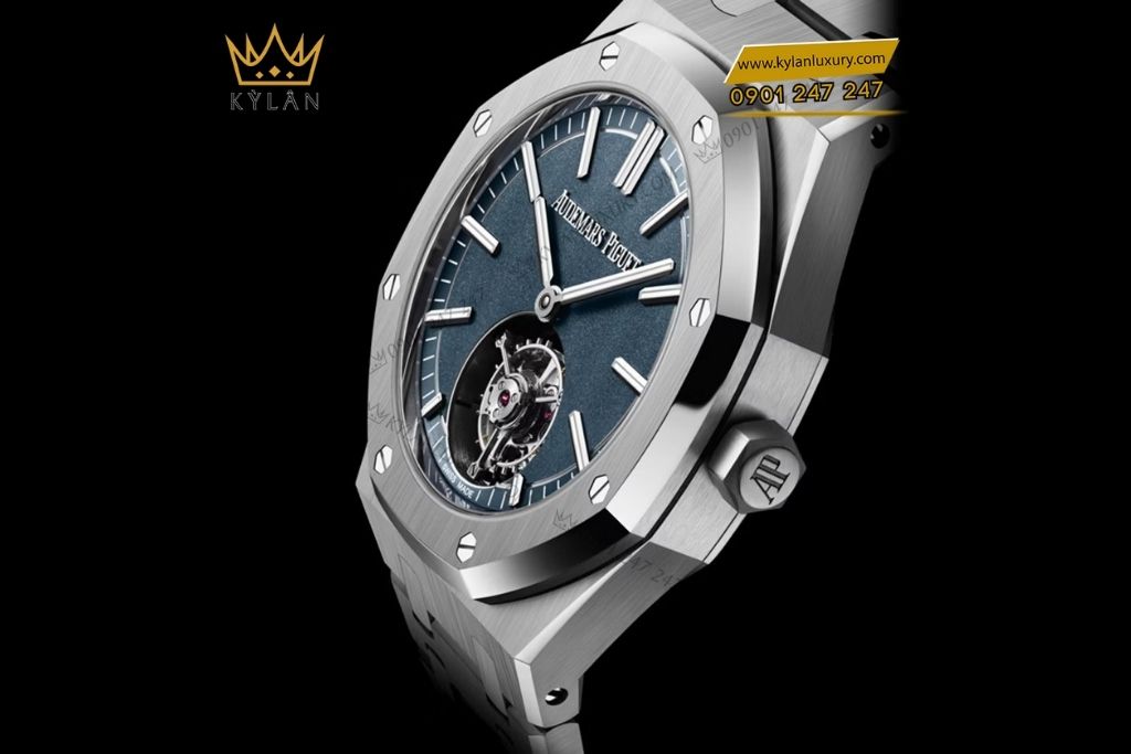 Kỳ Lân Luxury audemars piguet royal oak 26730ti flying tourbillon xanh khoi 4 Đồng hồ Audemars Piguet Royal Oak Selfwinding Flying Tourbillon mặt xanh khói