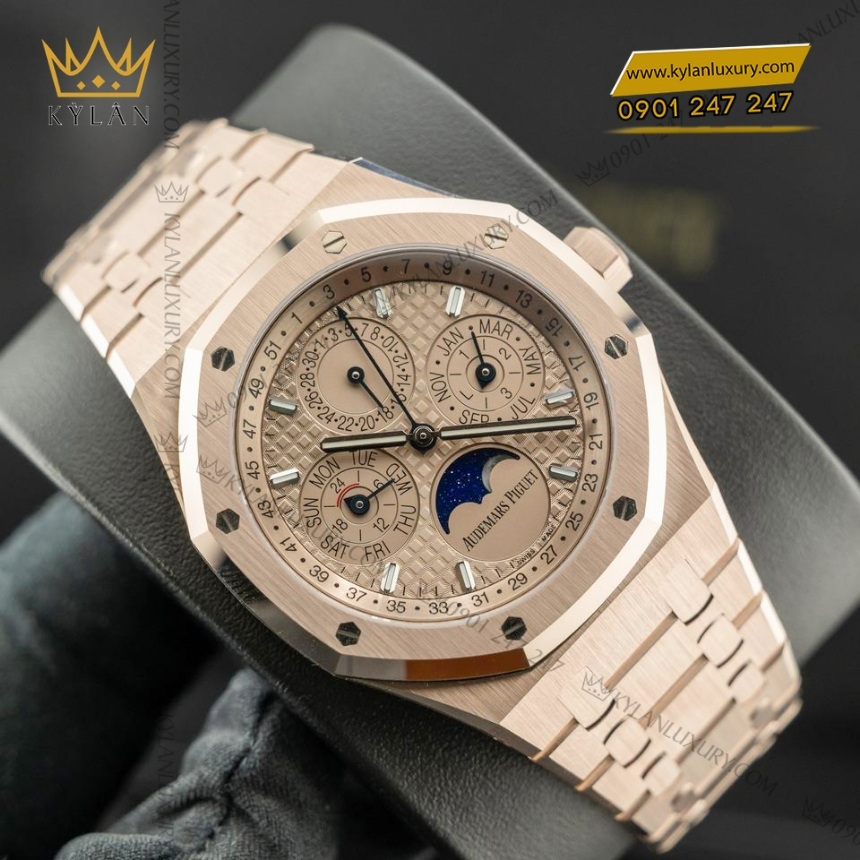 Kỳ Lân Luxury dong ho audemars piguet royal oak perpetual calendar sand gold 2 Đồng hồ Royal Oak Perpetual Calendar Sand Gold 26674SG