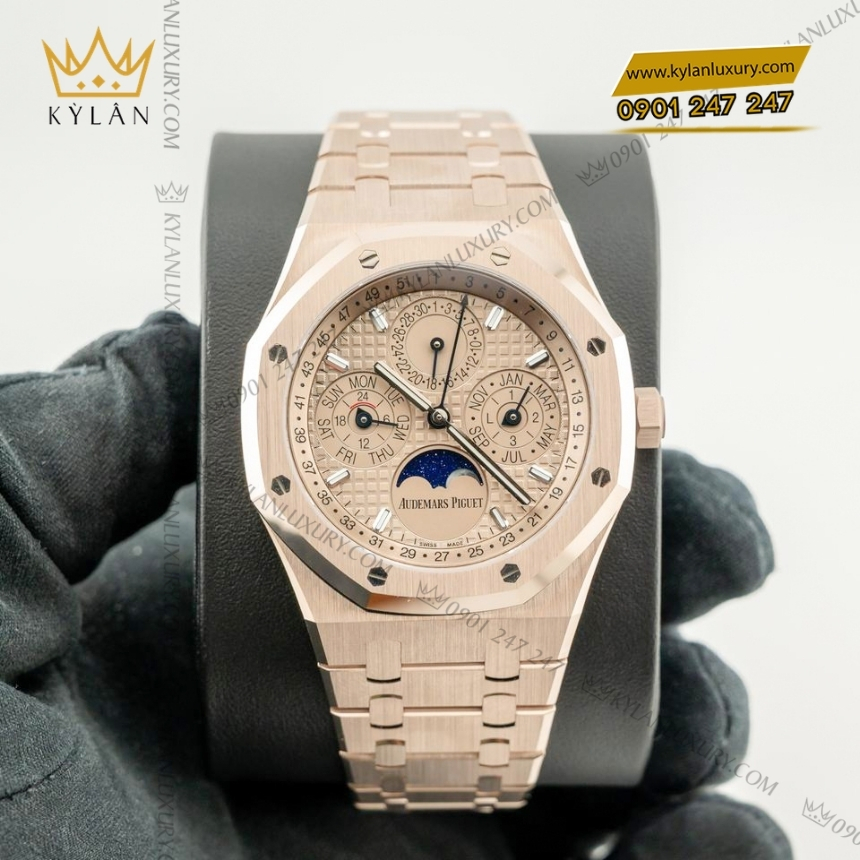 Kỳ Lân Luxury dong ho audemars piguet royal oak perpetual calendar sand gold 6 Đồng hồ Royal Oak Perpetual Calendar Sand Gold 26674SG