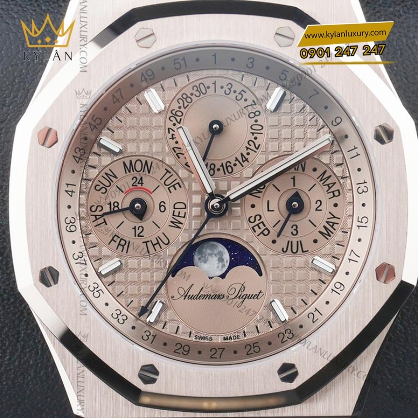 Kỳ Lân Luxury dong ho audemars piguet royal oak perpetual calendar sand gold 8 Đồng hồ Royal Oak Perpetual Calendar Sand Gold 26674SG