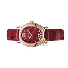 Đồng hồ Chopard Happy Sport Oval mặt xà cừ đỏ 278602-6006