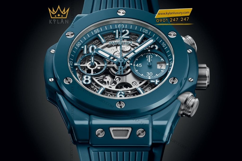 Kỳ Lân Luxury dong ho hublot big bang unico petrol blue ceramic 42mm 2 Đồng hồ Hublot Big Bang Unico Petrol Blue Ceramic 42mm