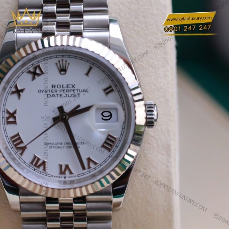 Đồng hồ Rolex Datejust 36 126234-0025 mặt số trắng La Mã