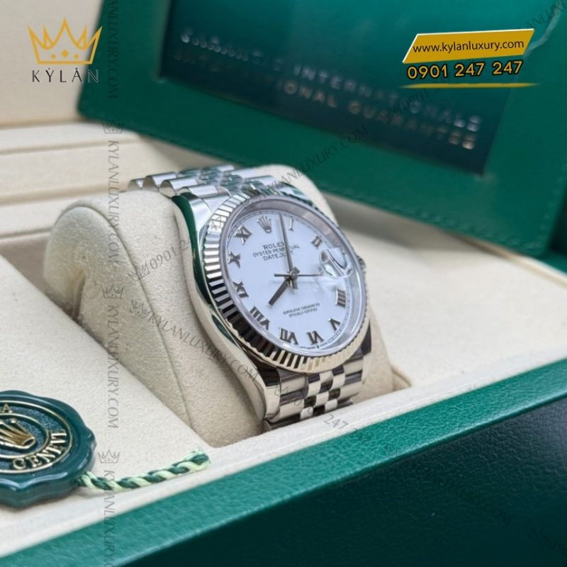 Đồng hồ Rolex Datejust 36 126234-0025 mặt số trắng La Mã