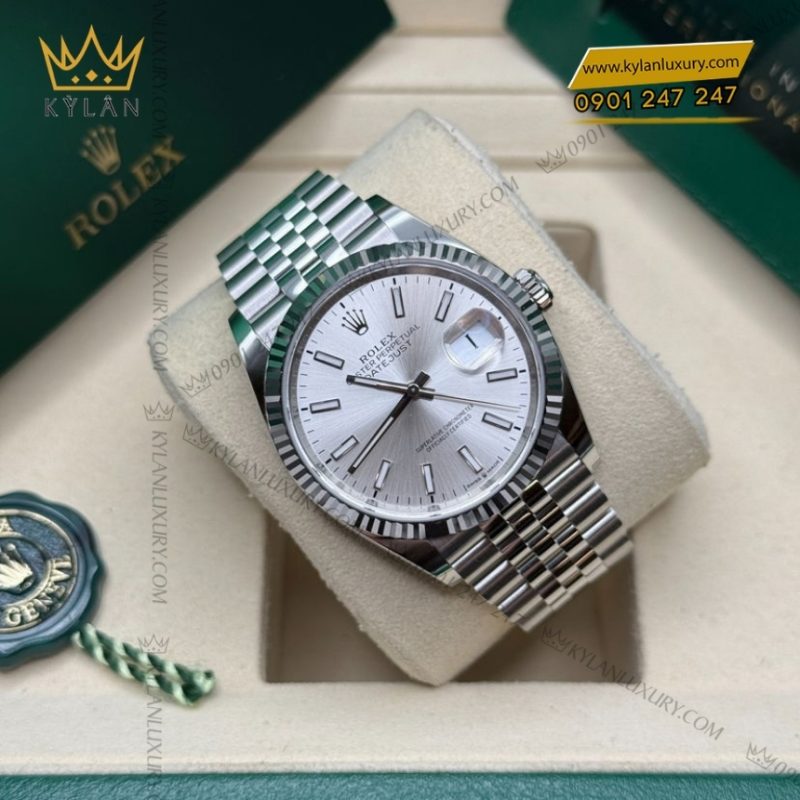 Đồng hồ Rolex Datejust 36 mặt số bạc cọc dạ quang 126234-0013